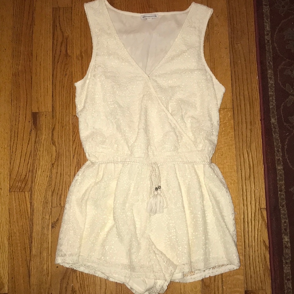 A white lace romper.